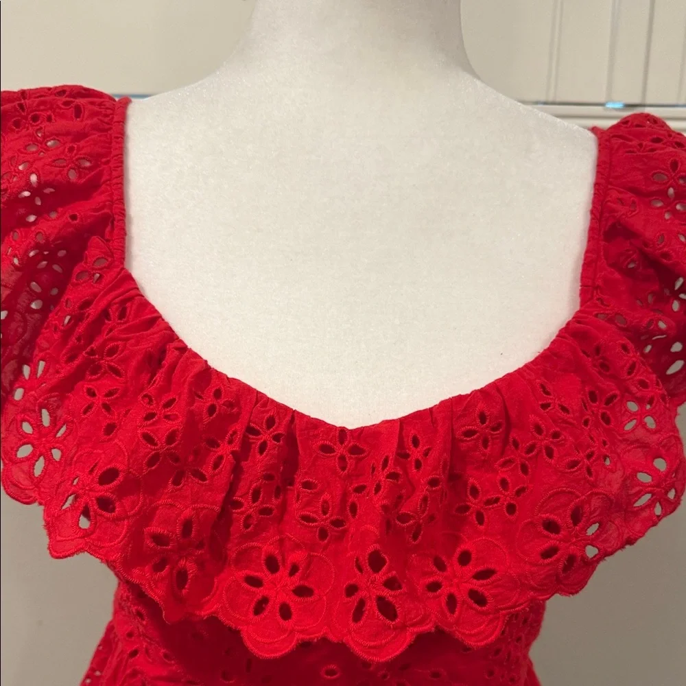 En Saison Scarlet Eyelet Blouse - Picture 5 of 6